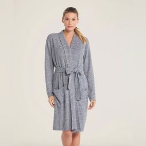 Barefoot Dreams Cozychic Lite Ribbed Gray Robe Size S/M